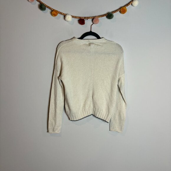 Rails Joanna Wool & Cashmere Sweater Pullover Snow Globe Cream Metallic - Picture 6 of 6